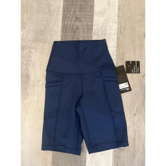 90 Degree by Reflex Bike Shorts Womens XS Lux Hi Rise Side Pockets Athletic Yoga - Picture 2 of 8